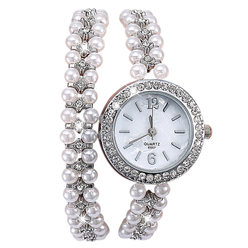 Модные брендовые кварцевые женские часы с жемчужным браслетом, золотые женские часы, женские ювелирные часы montre bijoux femme