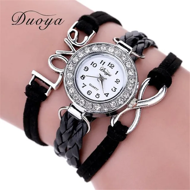 Duoya Brand Watch Women Bracelet 2018 Silver Love Jewelry Weave Leather Quartz W Duoya Brand Watch Women Bracelet 2018 Silver Love Jewelry Weave Leather Quartz W