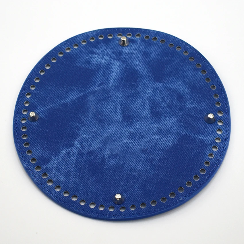19x19cm Circle Bottom for Bag Bottom with Holes PU Leather Accessories Replacement for Handmade DIY Shoulder Bag Handbag KZBT19