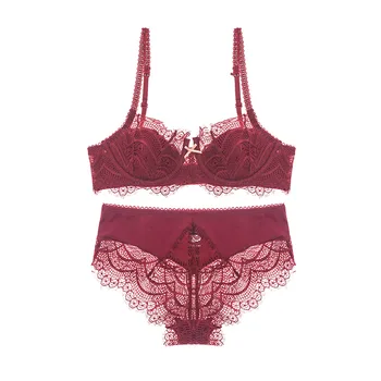 

bra French sexy back Bra Set Band gather lace underwear bra set
