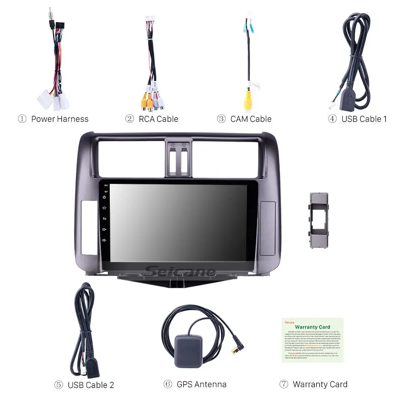 Seicane 2din 9 дюймов Android 8 1 для Toyota Prado 150 2010 2013 радио GPS с сенсорным экраном 1024*600 Bluetooth