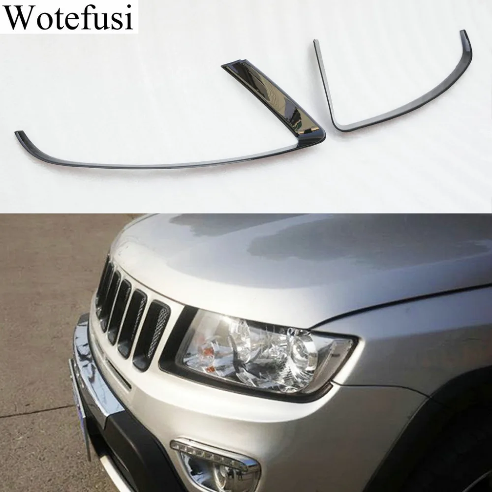 

Wotefusi Black Front Lamp Eyebrow Head Light Eyelid Cover Trim For Jeep Compass 2011 2012 2013 2014 2015 2016 [QPA324]