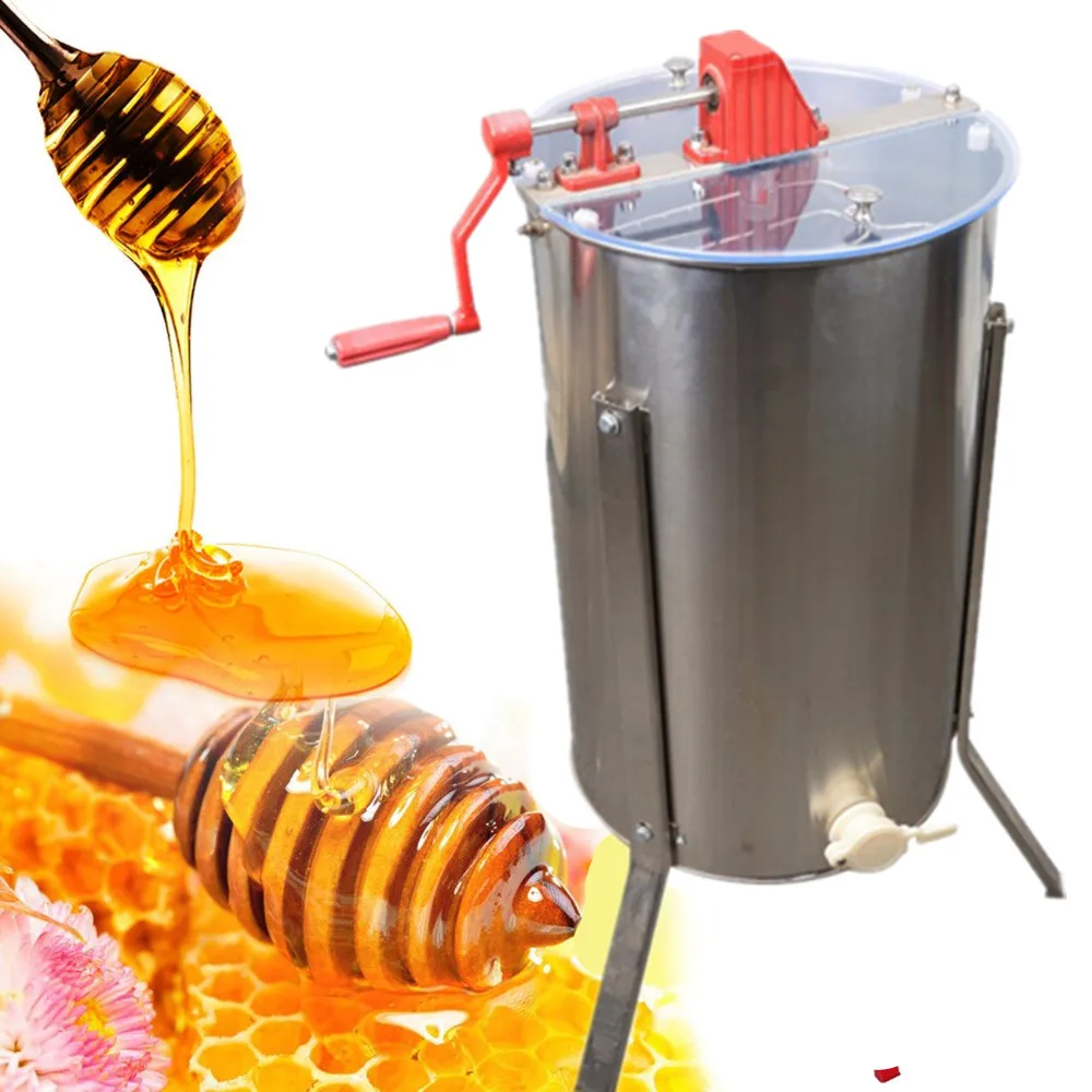 Stainless steel 3 Frame Manual Honey Extractor Beekeeping Equipment Bee