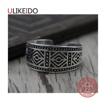 

100% Pure 925 Sterling Silver Jewelry Rings Adjust Vintage Mens Signet Ring For Women Special Christmas Gift 938