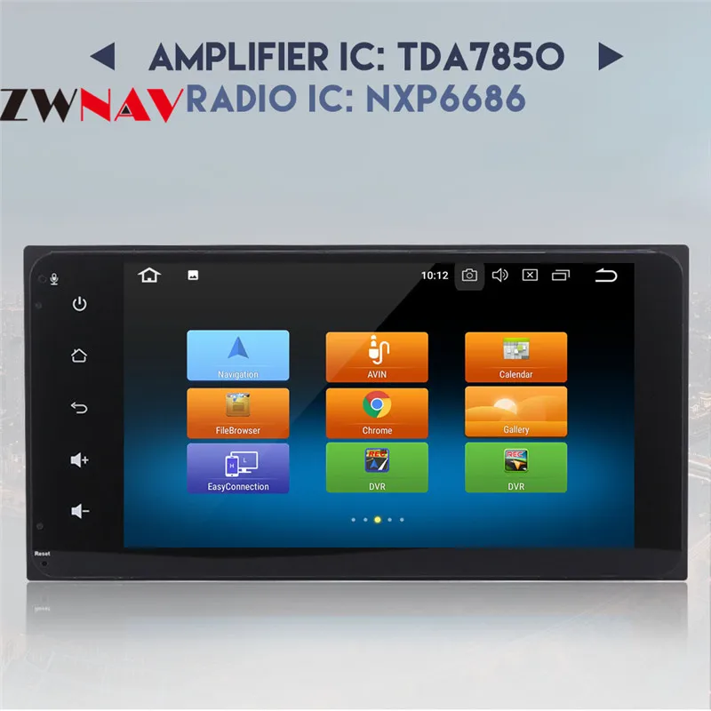 Top Android 8.0 Car Radio 7 inch 2 din DVD 1024x600 GPS Navigation Bluetooth USB 2 din Universal For Toyota Player Octa 8 core 12