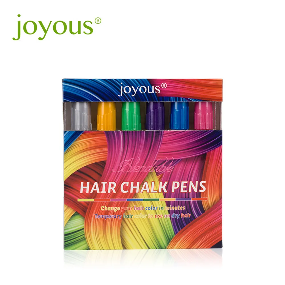 Радостный бренд Лидер продаж металл цвет ing мелки одноразовые волосы красящая ручка Парикмахерские 6 цветов комплект Прямая