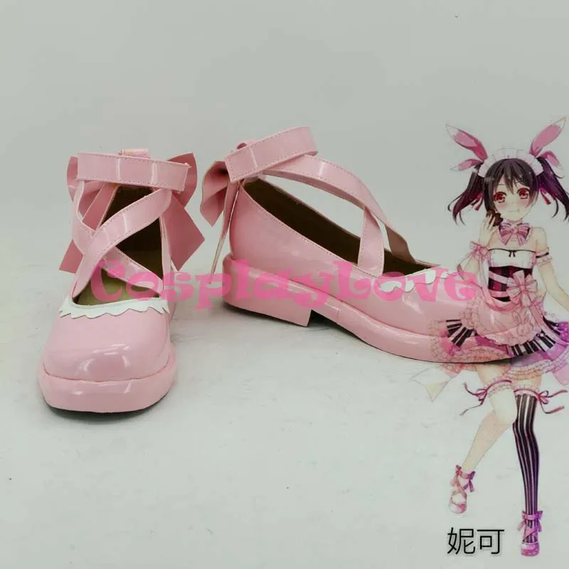 Valentines Pink Cute Lolita Yazawa Nico Cosplay Shoes Newest Custom