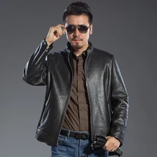 Импортная натуральная овчина зимняя теплая меховая куртка мужская черная шуба Повседневная модная кожаная верхняя одежда наивысшего качества мотоциклетная куртка