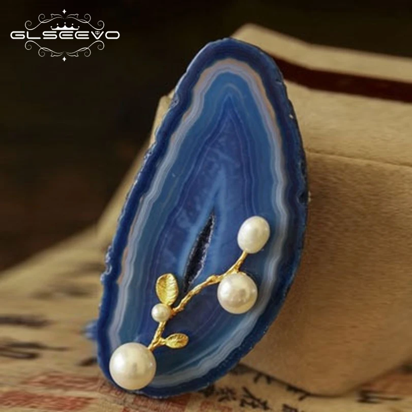 

XlentAg Handmade Luxury Natural Agate Fresh Water Pearl Brooches For Women Gift Brooch Pins Pendant Dual Use Fine Jewelry GO0039