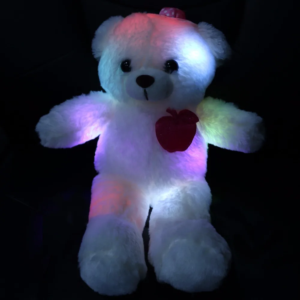 Прямая поставка высокое качество светодиодный ночной Светильник световой плюшевый медведь милые блестящие плюшевый медведь мультфильм детские игрушки, детские игрушки, подарки на день рождения, День святого Валентина