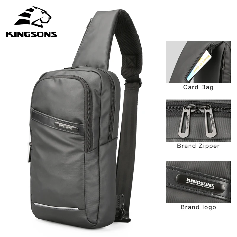 Precio bajo Kingsons-bolsa de pecho de 10 pulgadas, bolso cruzado de alta calidad, con correa de hombro individual, para negocios, bolsos informales de viaje, gran oferta p6KGlbWV