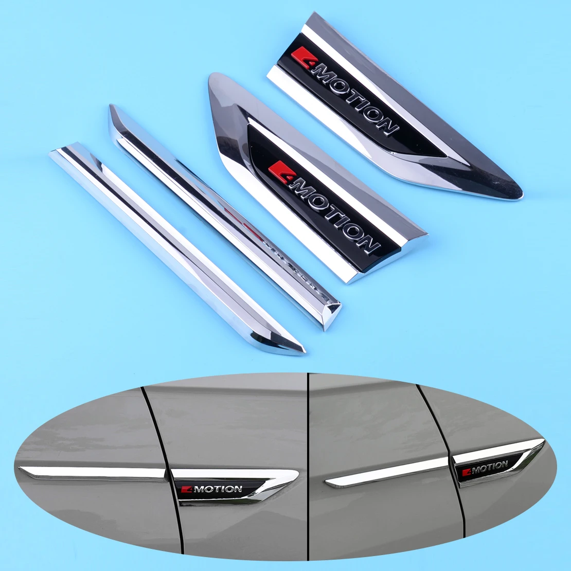 beler 4pcs Car Exterior Outside ABS Intake Air Vent Hood