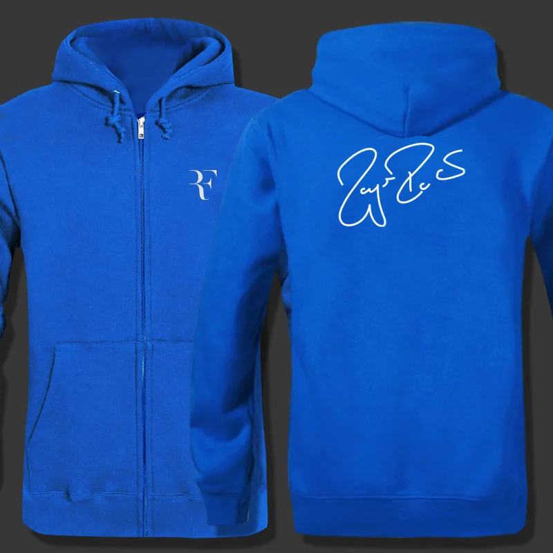 

Autumn Winter RF roger federer logo Zip Up Hoodie Man Hoodies Sweatshirts zipper Hooded Coats Zipper jacket