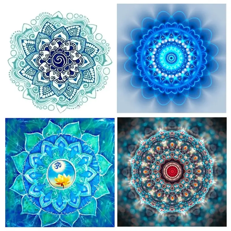 

4 Pack 5D DIY Diamond Painting Kits Fantasy Flower Drill Rhinestone Embroidery Cross Stitch Home Decor