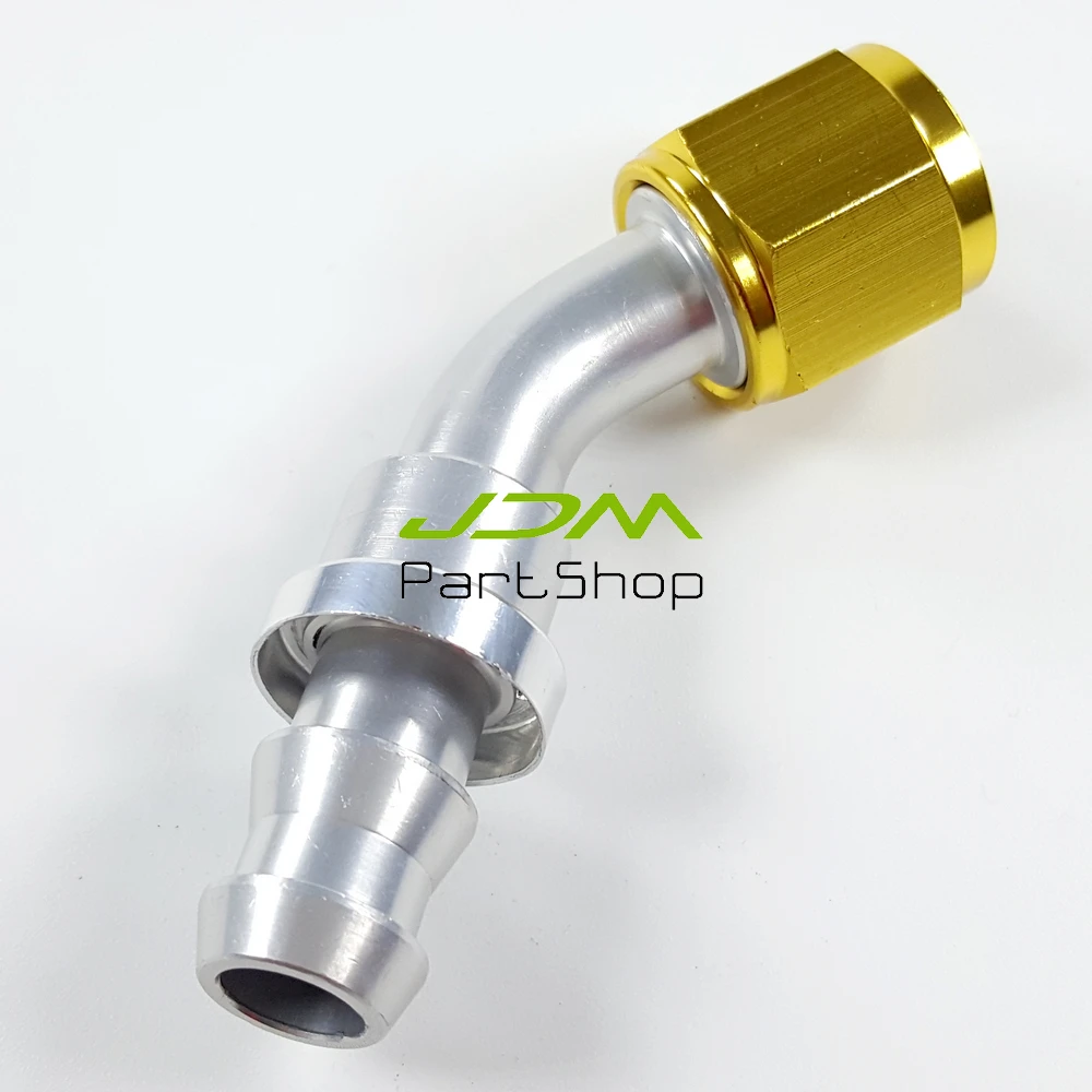 New Aluminum AN10 10AN Fitting 45 Degree Push On Oil Fuel Line Hose End