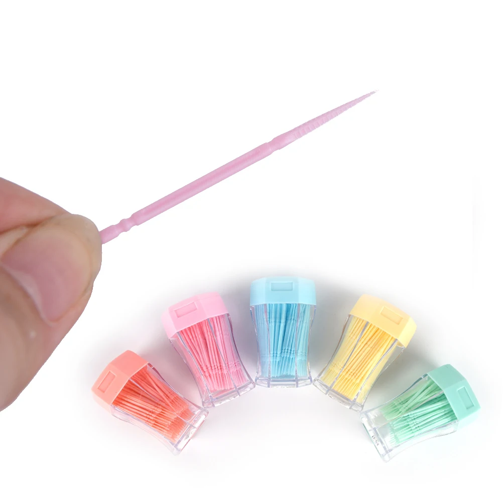 200pcs/pack 2 Way Oral Dental Tooth Pick Plastic Interdental Brush