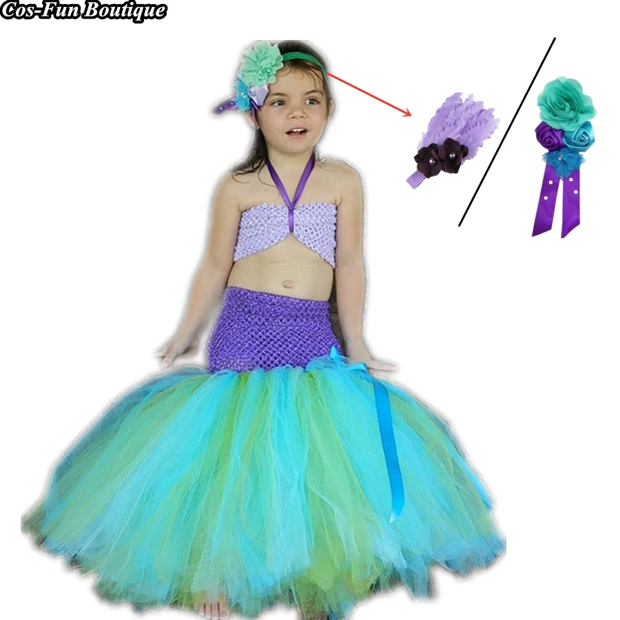 

PRINCESS TUTU The Little Mermaid Ariel Costumes For Girls Dresses Kids Clothes Halloween Cosplay Mermaid Suit Girl Dress Up K056