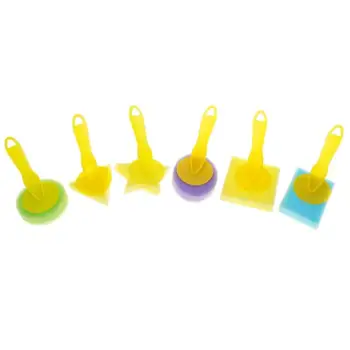 

ALLOYSEED 6pcs/set Geometric Sponge Brushes Seal Painting Brush Kid Graffiti Pigment