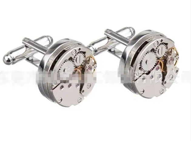 5 пар/лот запонка с часовым механизмом подвижный стимпанковый механизм часы механизм запонки мужские Relojes Gemelos ювелирные изделия