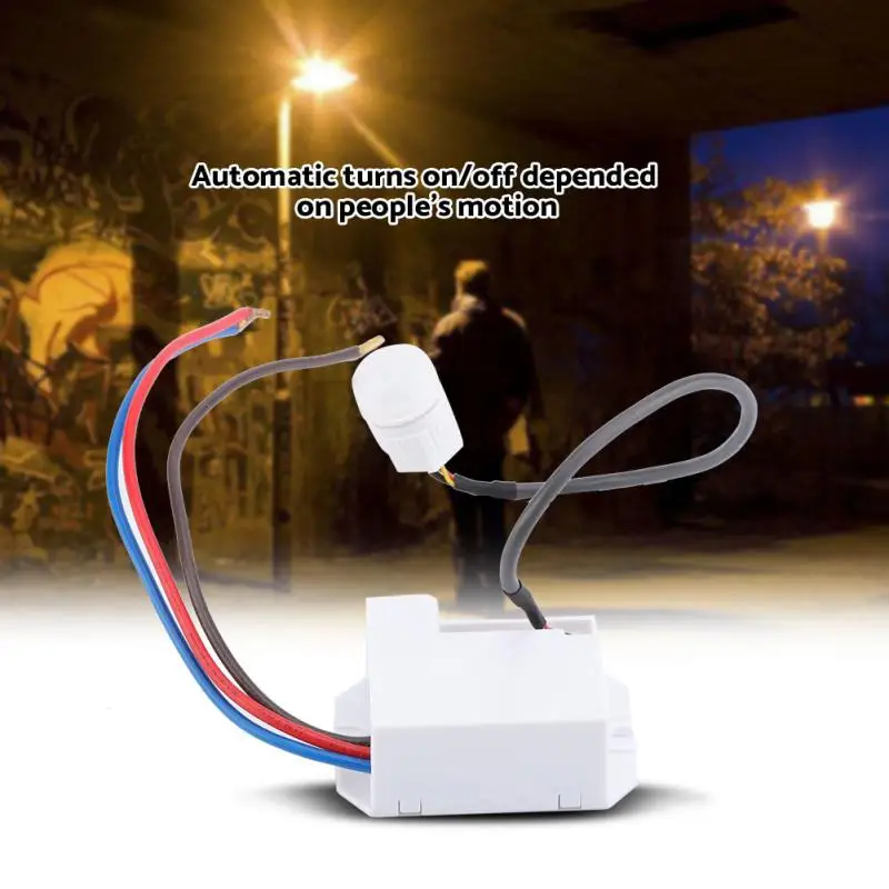 

AC110-240V 5A Light Sensor Switch Mini Adjustable Infrared Sensor Switch Human Body Induction Switch Control for Light Lamp Bulb