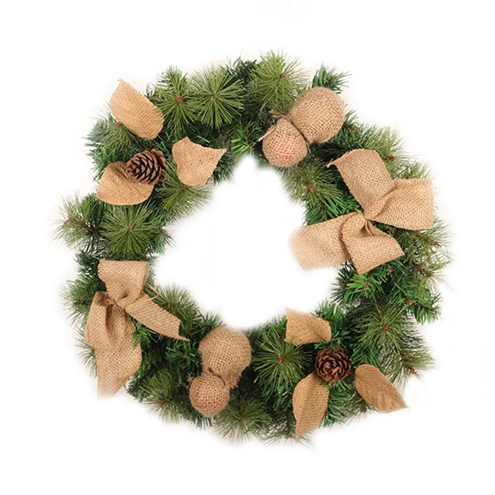 New PVC Linen Christmas Wreath Home Window Hotel Shopping Mall Decoration Door Pendant Wreath Holiday Supplies in Wreaths & Garlands from Home & Garden on