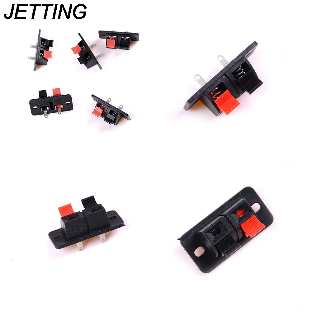 

JETTING 2017 Hot 5 Pcs 2 Positions Connector Terminal Push in Jack Spring Load Audio Speaker Terminals