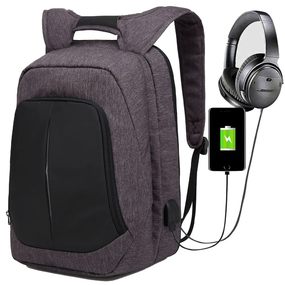 Высокая емкость Для мужчин рюкзаки Mochila модные школьные сумки USB зарядки ноутбука