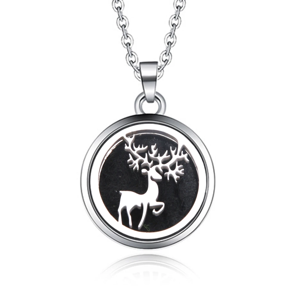 

Deer shape Aroma Locket Pendant Necklace Stainless Steel Magnetic Aromatherapy Essential Oil Diffuser Perfume Locket Pendant
