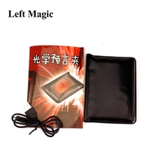 1 Set Light Prediction Holder(Charged Version)- Magic Tricks Optical Prediction Wallet Magic Props Close Up Magic G8080 magic wallet magic props black blue