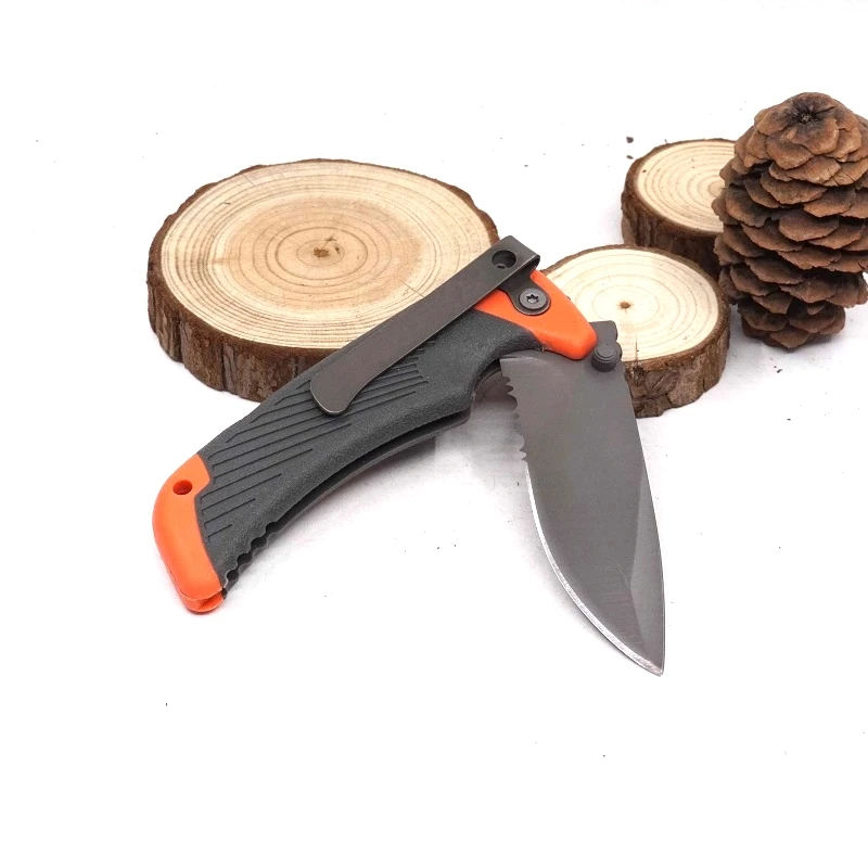 

Hot Sale Survival Folding Knife Medium Model Compact Camping Knife Pocket Tool Serrated Blade Rubber Handle Outdoor & Box