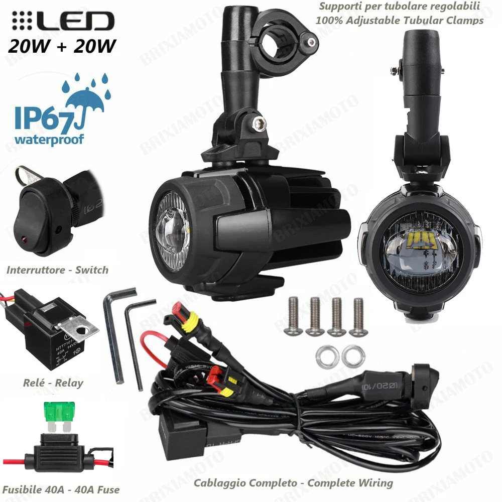 Luces antiniebla de motocicleta LED luz antiniebla auxiliar montaje lámpara de conducción 40W para BMW R1200GS ADV F800GS F700GS F650GS K1600 - 2