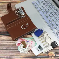 Для мужчин бумажник чехол для ключей держатель ключа кошелечного типа портмоне из натуральной кожи автомобиля Органайзер для ключей сумка