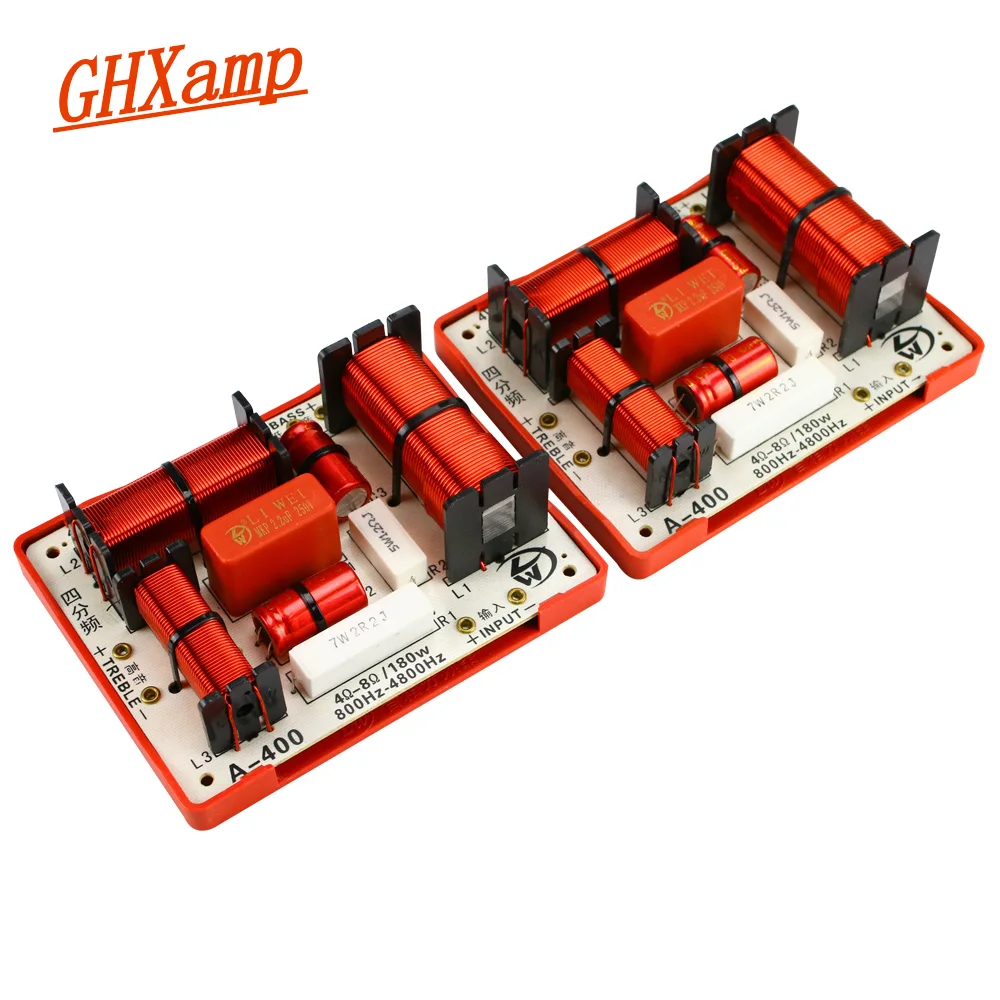 GHXAMP 180 Вт твитер MID Dual Bass 4 Way кроссовер аудио Плата 2 Бас кроссовер 800 Гц 4800 Гц 4-8ом разделитель динамиков 2 шт