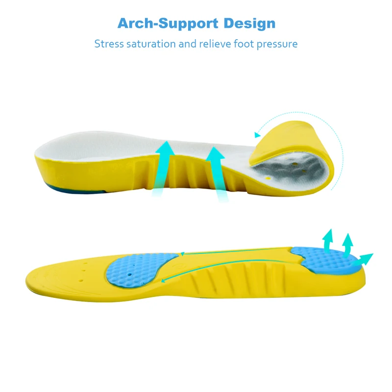 Soumit Breathable Athlete Cushion Insole Shoe Insoles Relief from Heel and Foot Pain Sports Running Hiking Insoles for Woman Man