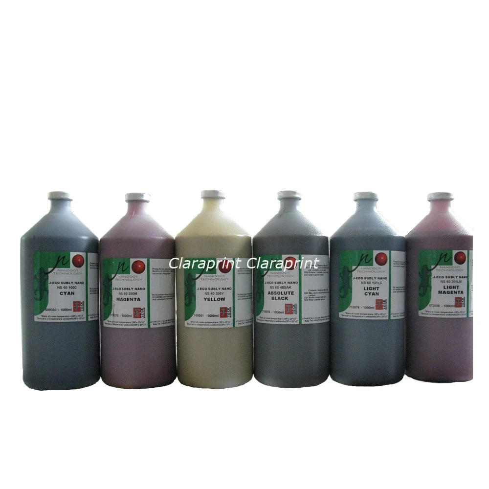 

6 color/set J-eco Subly NANO NS60 J-TECK Dye Sublimation Ink Water Based Printing Ink Bottle 1000ml