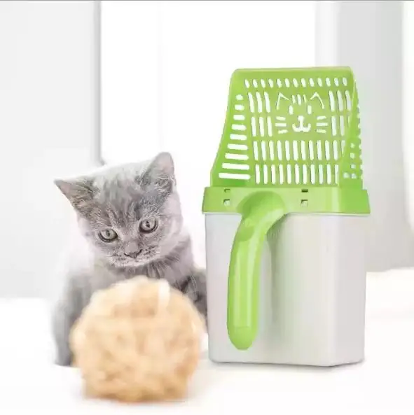 

Cat litter shovel set pet cat shovel integrated portable trash can clean poop processor with cat litter