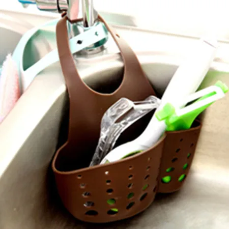 Adeeing кухонная полка для раковины мыло губка сливная Стойка Ванная комната присоски держатель для хранения - Цвет: brown small