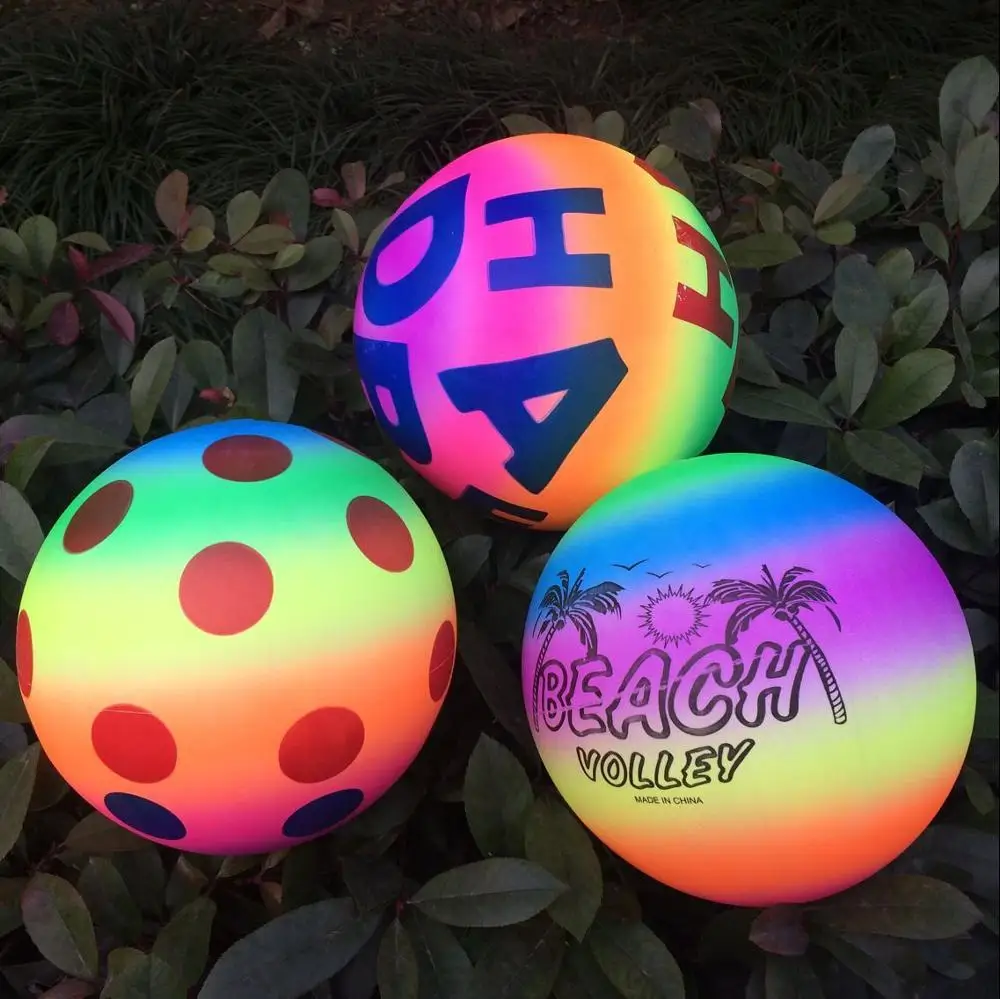 Цветной Резиновый Радужный надувной разноцветный мяч, воздушные шары, Футбольная игрушка для детей, Детский Плавательный Бассейн, открытая игра, Пляжная игрушка DS19 - Цвет: random color