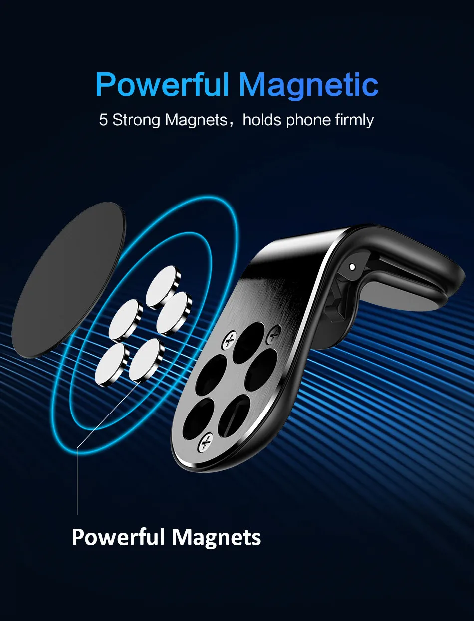 !ACCEZZ Magnetic Car Phone Holder Stand Air Vent 360 Degree Rotation Universal 3.5-7inch Phone For Huawei iphone Support Bracket (2)