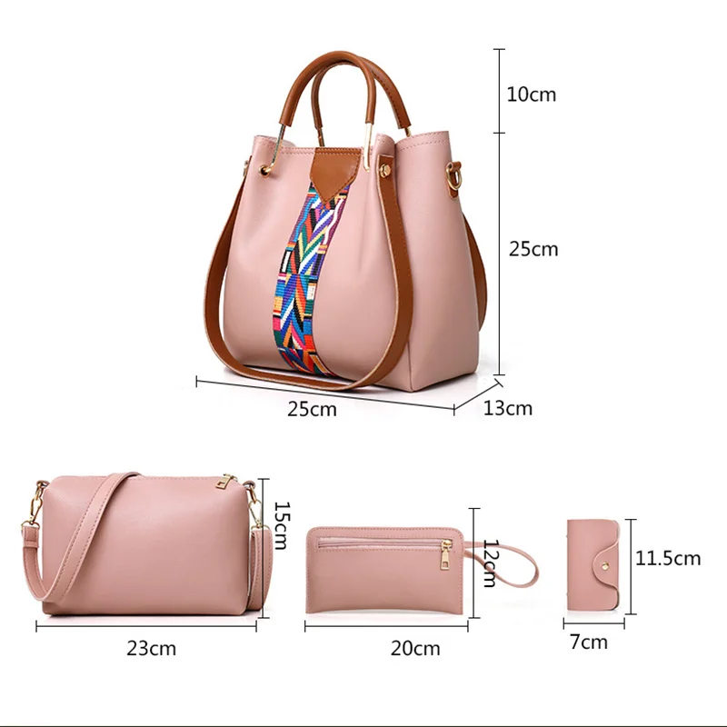 High Capacity White Messenger Bag and Fashion One-Shoulder Hand Bucket Four-piece Lady Bag Set for Women High Capacity White Messenger Bag and Fashion One-Shoulder Hand Bucket Four-piece Lady Bag Set for Women