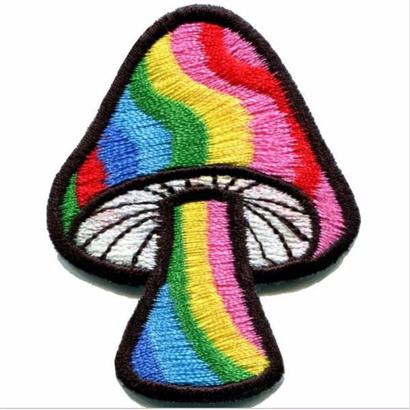 2 pcs mushroom retro 70/'s hippie love peace embroidered applique iron-on patGNCA