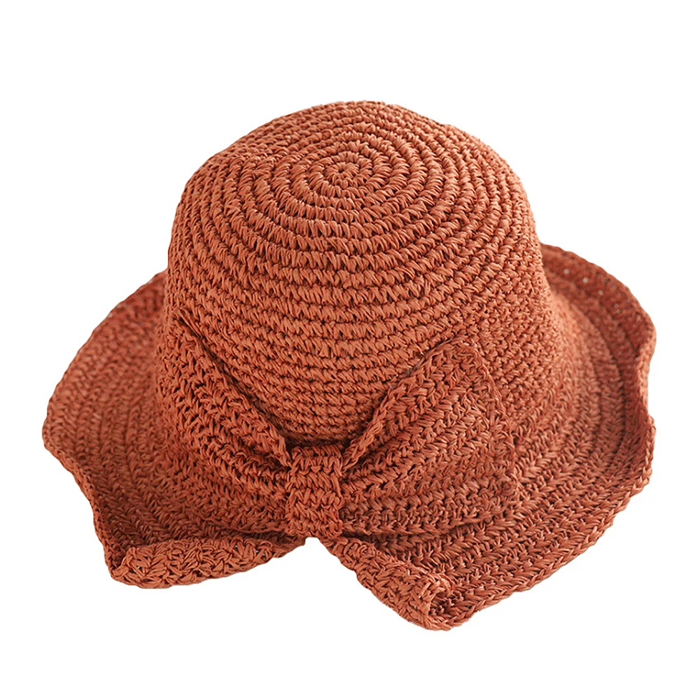 

Summer Bow Sun Hat Floppy Hats Women Beach Straw Dome Bucket Hat Split Summer Beach Hat Bow Fisherman hat Foldable Sun Hat