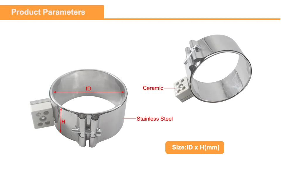 Хомутовый нагреватель Керамика 130 мм внутренняя Диаметр 50/70/100 мм высота Нержавеющая сталь электрический нагревательный элемент для литьевой машины