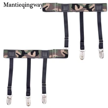 Mens Shirt Stays Garter Adjustable Camouflage Suspenders Braces Adult Shirts Garter Holder Suspensorio Belt