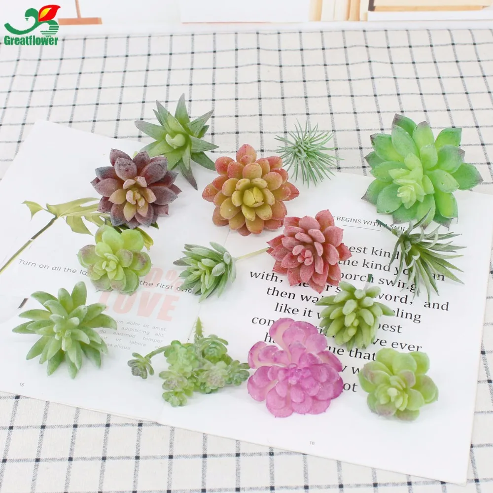 Новый DIY Искусственные растения сочные Мороз Лотос кактус пейзаж моделирование