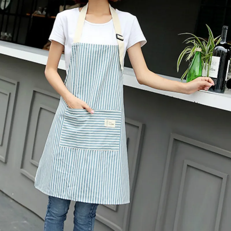New Hot Fashion Lady Women Men Adjustable Cotton Linen High-grade Kitchen Apron For Cooking Baking Restaurant Pinafore