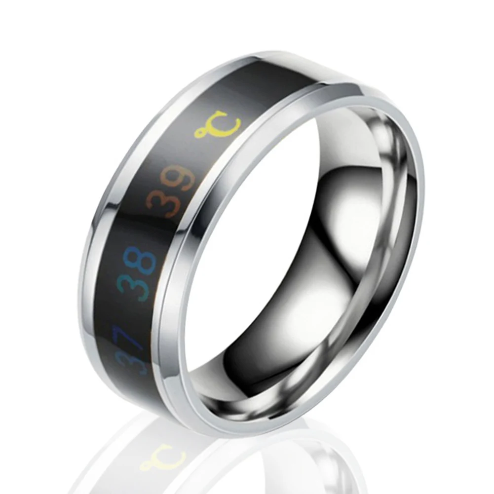 Ювелирные изделия, титановая сталь, умное кольцо, круглое, много размеров, стильное интеллектуальное кольцо для пары, Температурное чувство, изменение цвета, изысканный - Цвет: size11