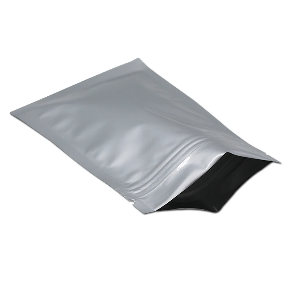 

8.5*14cm Silver Pure Aluminum Foil Ziplock Bag Mylar Self Seal Zipper Zip Lock Packing Bag Retail Packaging Food Storage Pouch