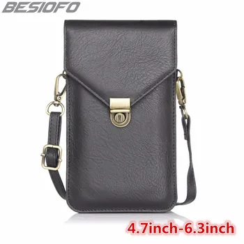 

Girl Women Bag Double Pockets Pouch Card Slots Holster With Belt Phone Case For Samsung Galaxy S4 S5 S6 S7 S8 Plus S9 S7 S8 Edge