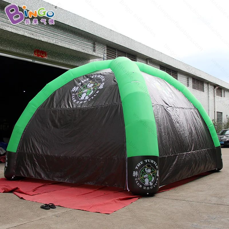  Customized black and green 7 meters inflatable event tent / Party type inflatable advertising tent 